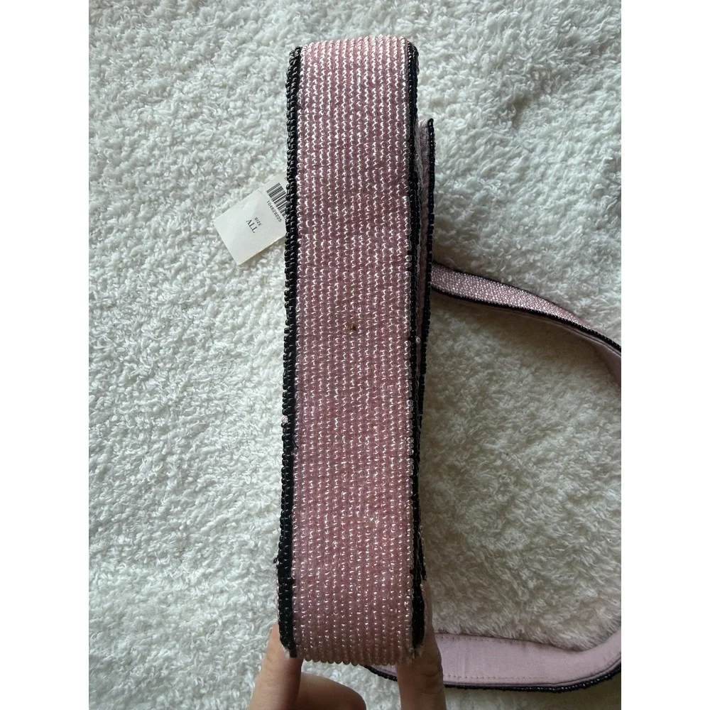 NWT Anthropologie The Fiona Beaded Bag: Icon Edition Pink Black Hearts